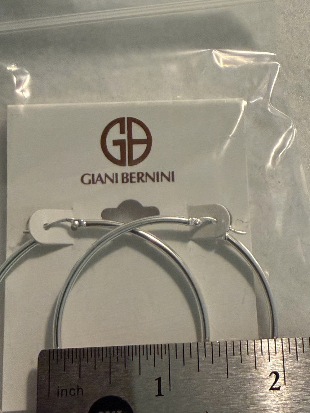 Giani Bernini Silver Hoop Earrings 2 inch width